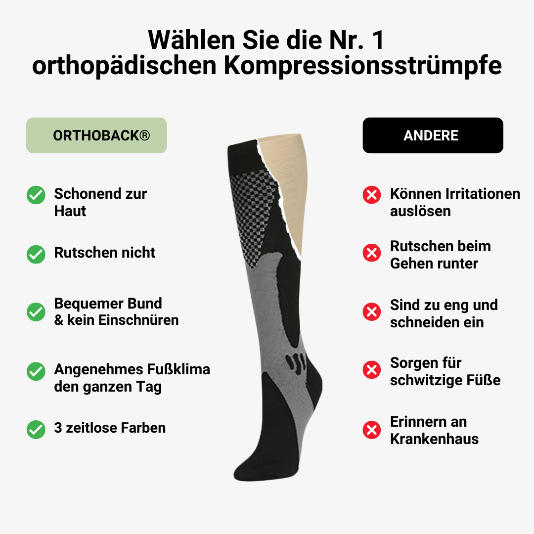 ORTHOLEG® Spezial Kompressionsstrümpfe für schmerzfreie Beine & Füße