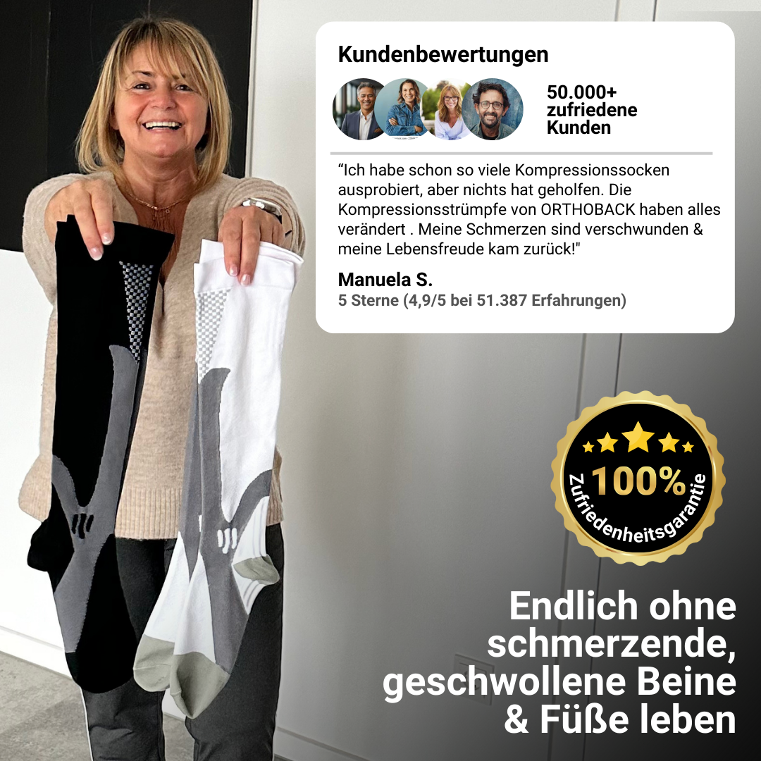 ORTHOLEG® Spezial Kompressionsstrümpfe für schmerzfreie Beine & Füße